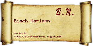 Biach Mariann névjegykártya