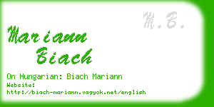 mariann biach business card